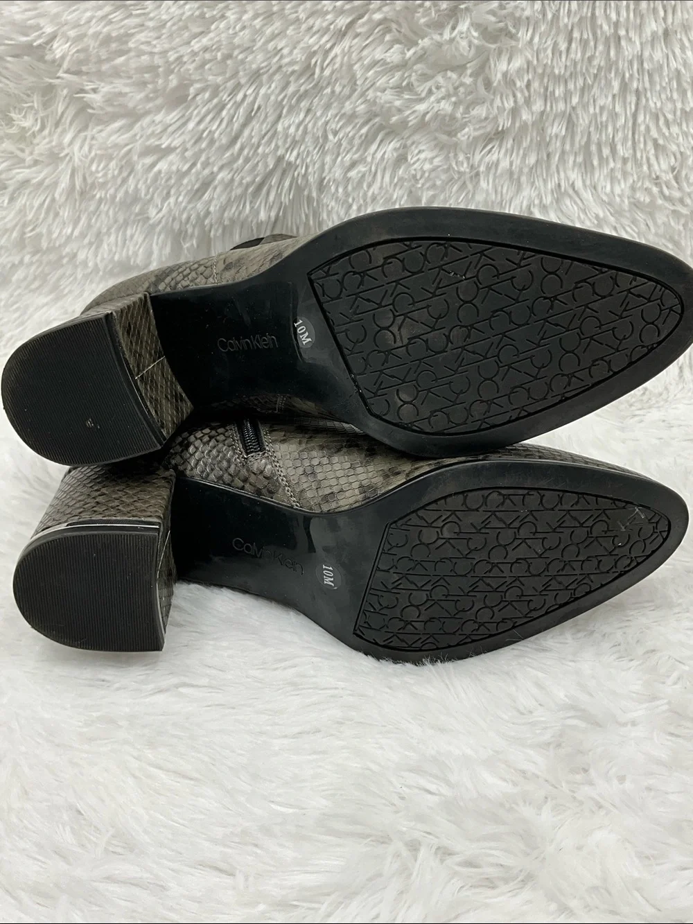Calvin Klein Boots Size 10 Snakeskin Pattern Ankle Boots Never Worn
